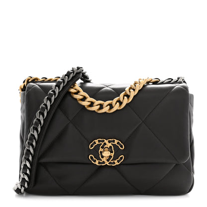 Chanel Lambskin Quilted Medium Chanel 19 Flap Dark Brown 1 of 11