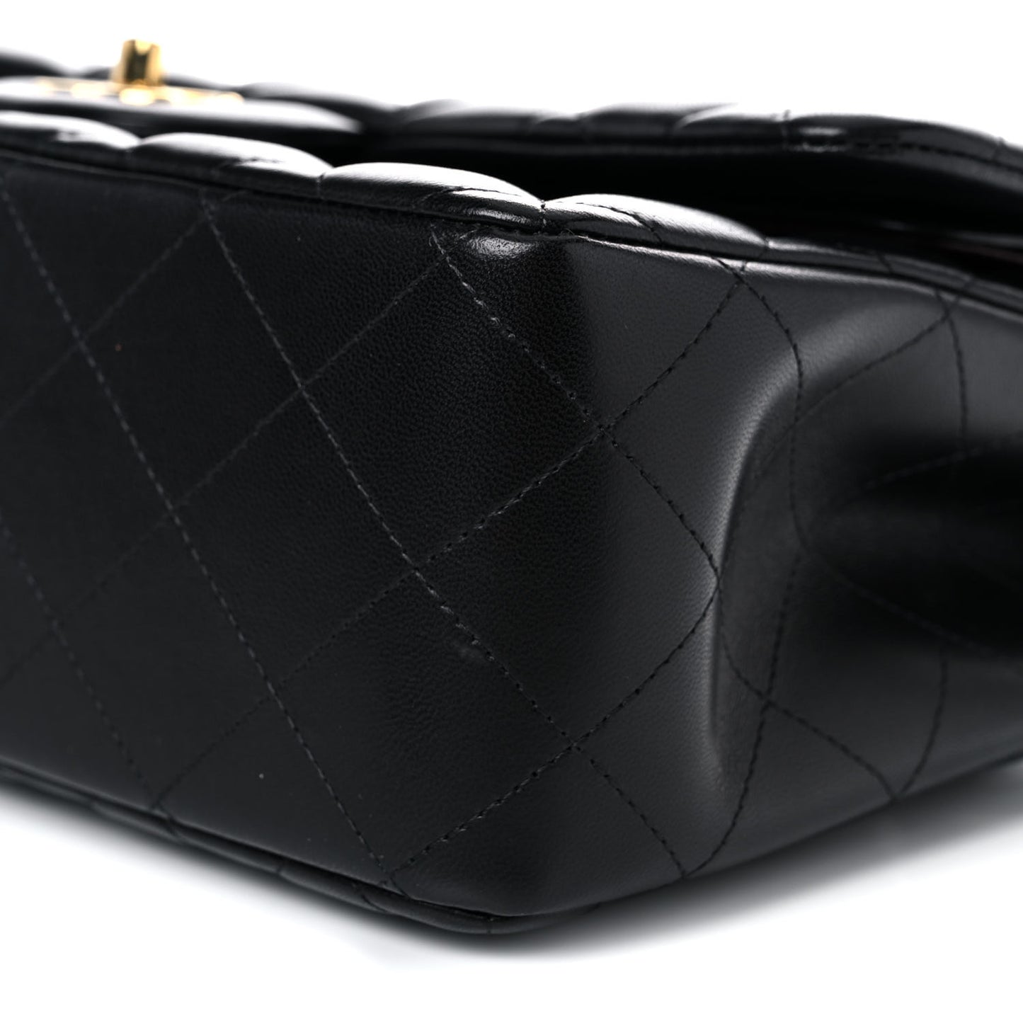 Lambskin Quilted Jumbo Double Flap Black