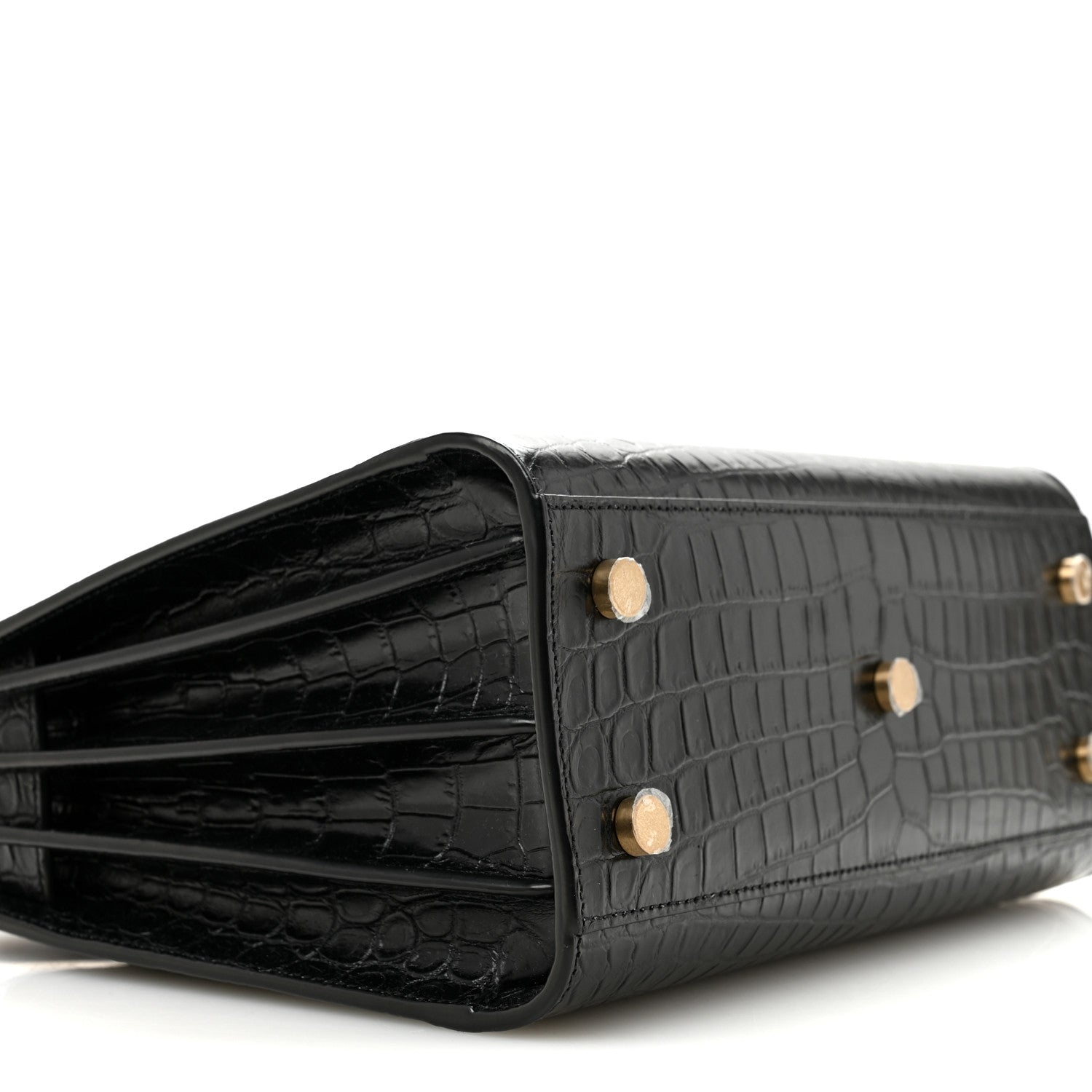 Saint Laurent Calfskin Crocodile Embossed Baby Sac De Jour Black 10 of 12