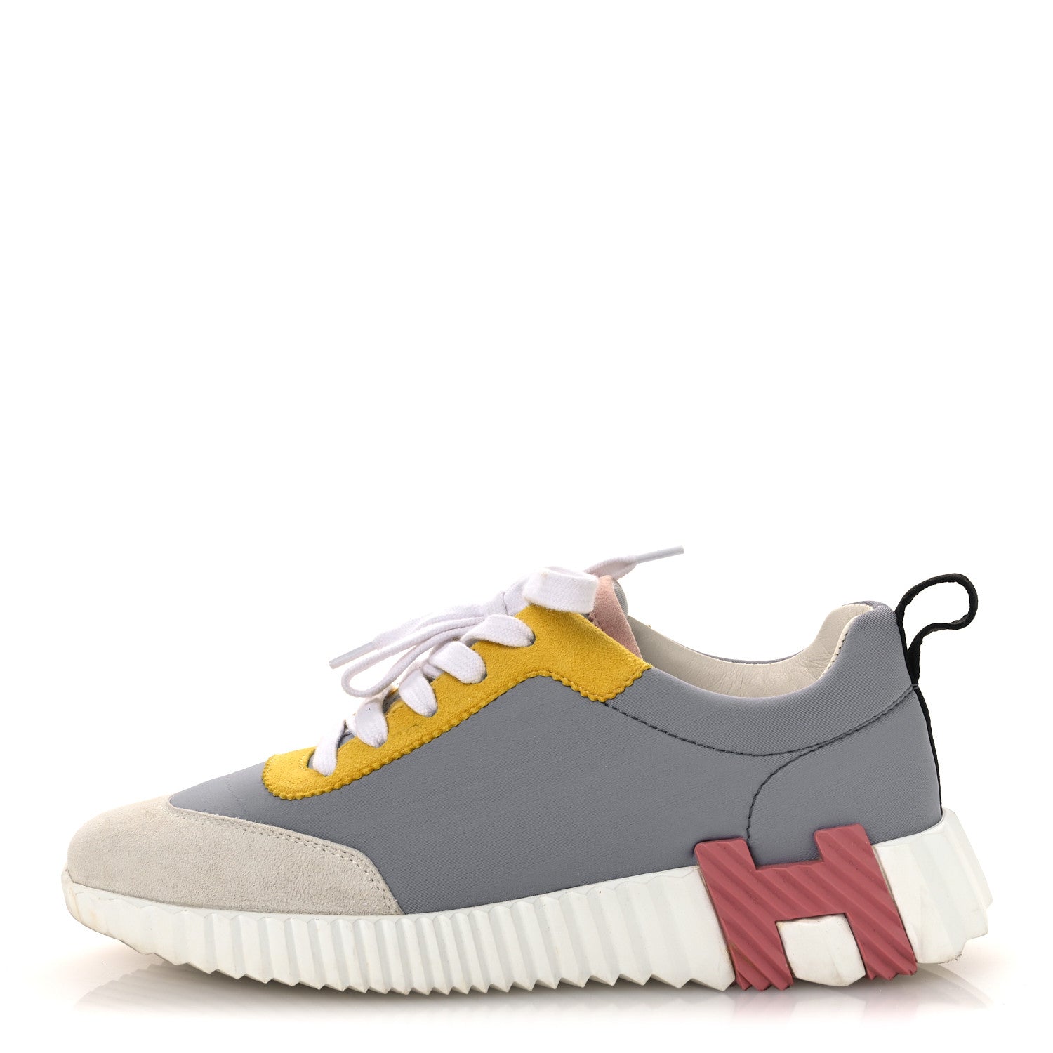 Hermes Technical Canvas Suede Goatskin Bouncing Sneakers 36 Gris Multicolor 1 of 15