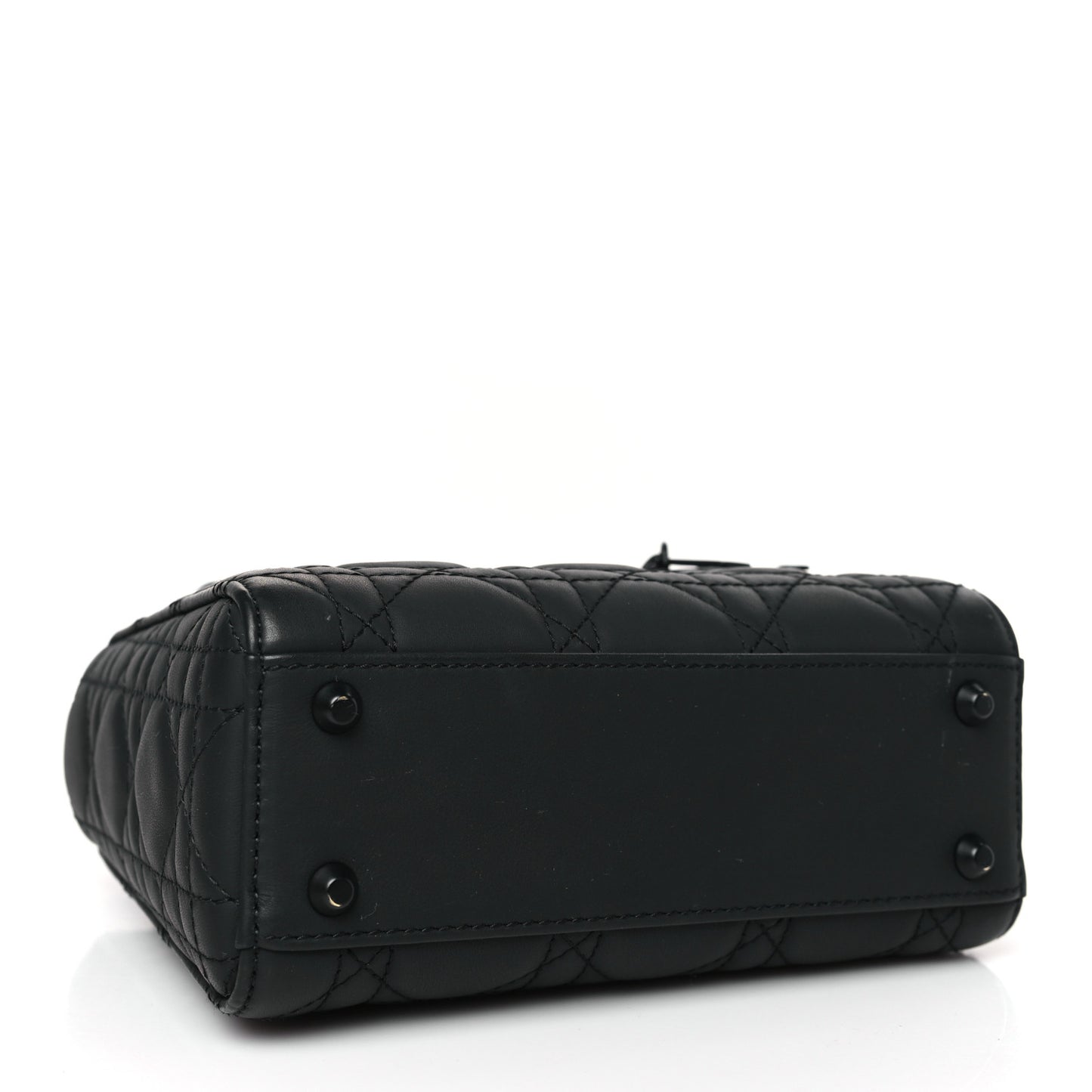 Ultra Matte Calfskin Cannage Mini Lady Dior Black