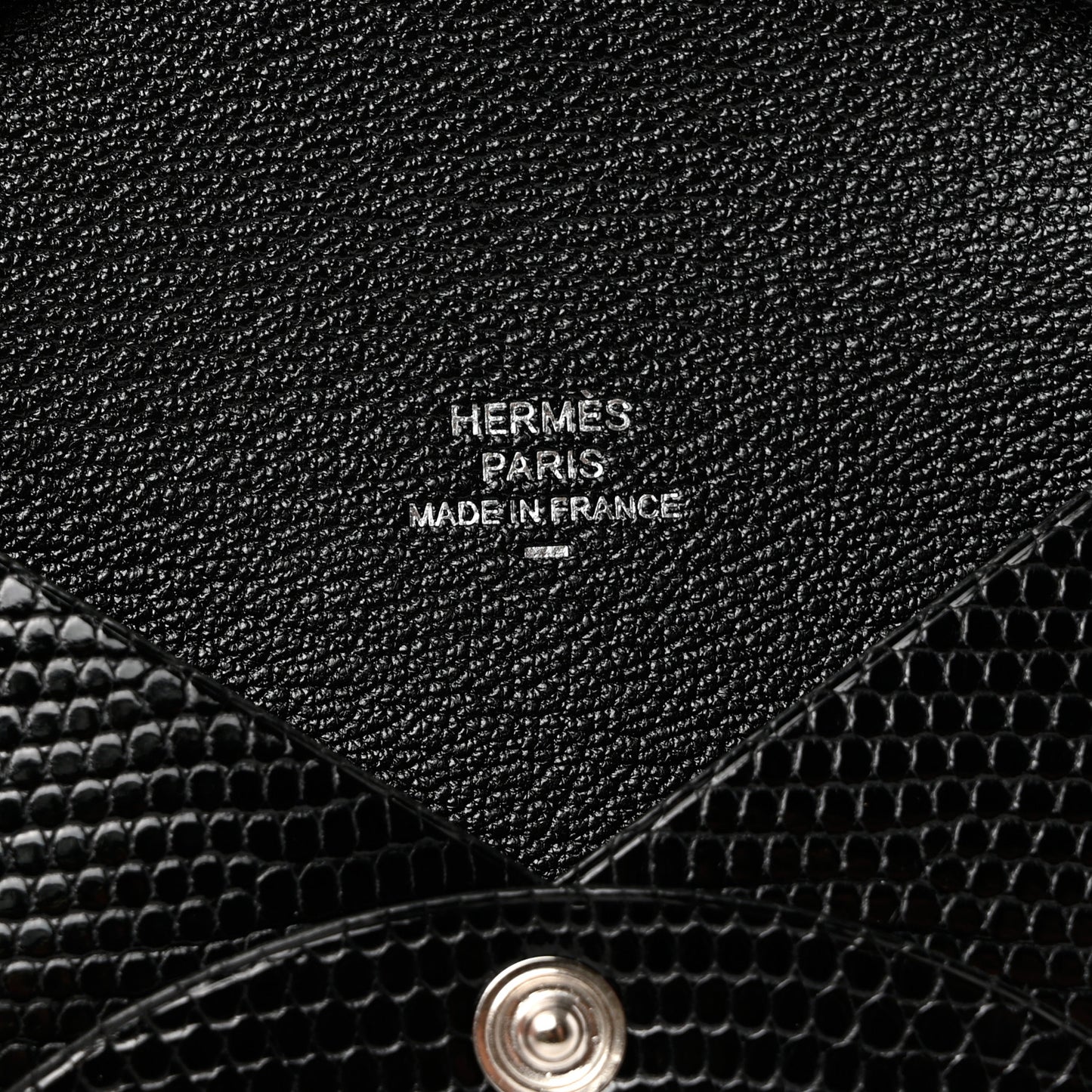 Lizard Calvi Card Case Black