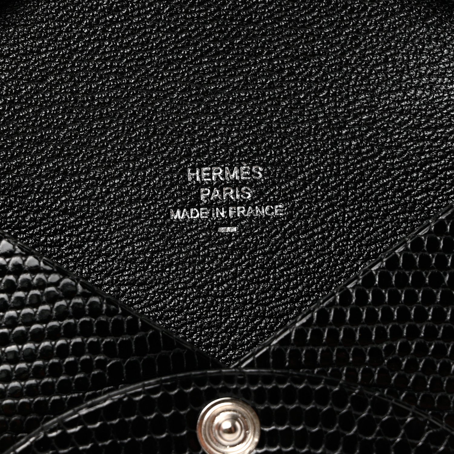 Hermes Lizard Calvi Card Case Black 6 of 7