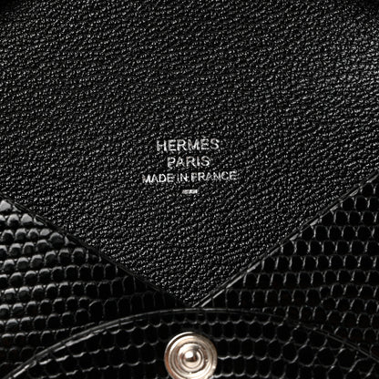 Hermes Lizard Calvi Card Case Black 6 of 7