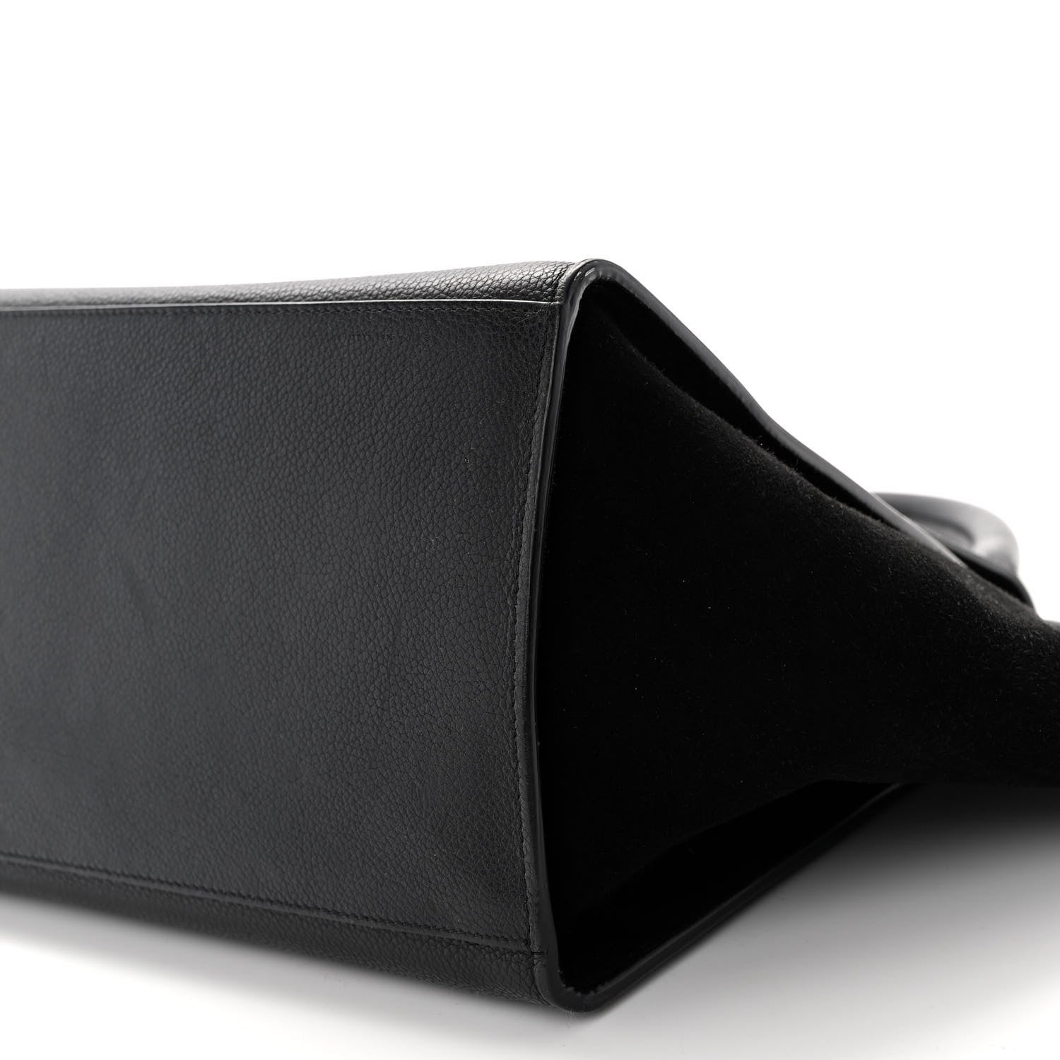 Celine Drummed Calfskin Suede Small Trapeze Black 9 of 10