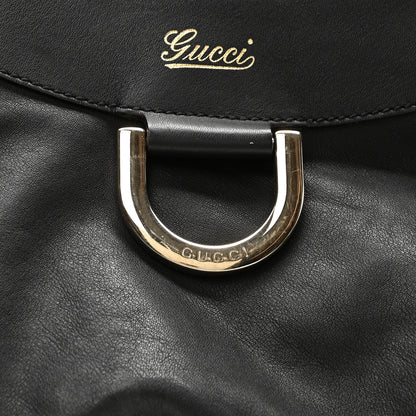 Gucci Calfskin Large D Gold Ring Hobo Black 7 of 9