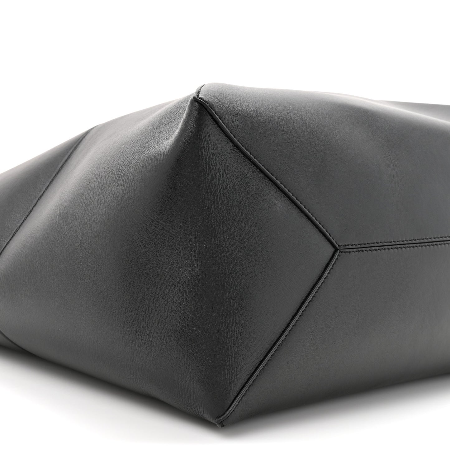 Shiny Calfskin Large  Puzzle Fold Tote Warm Desert Black