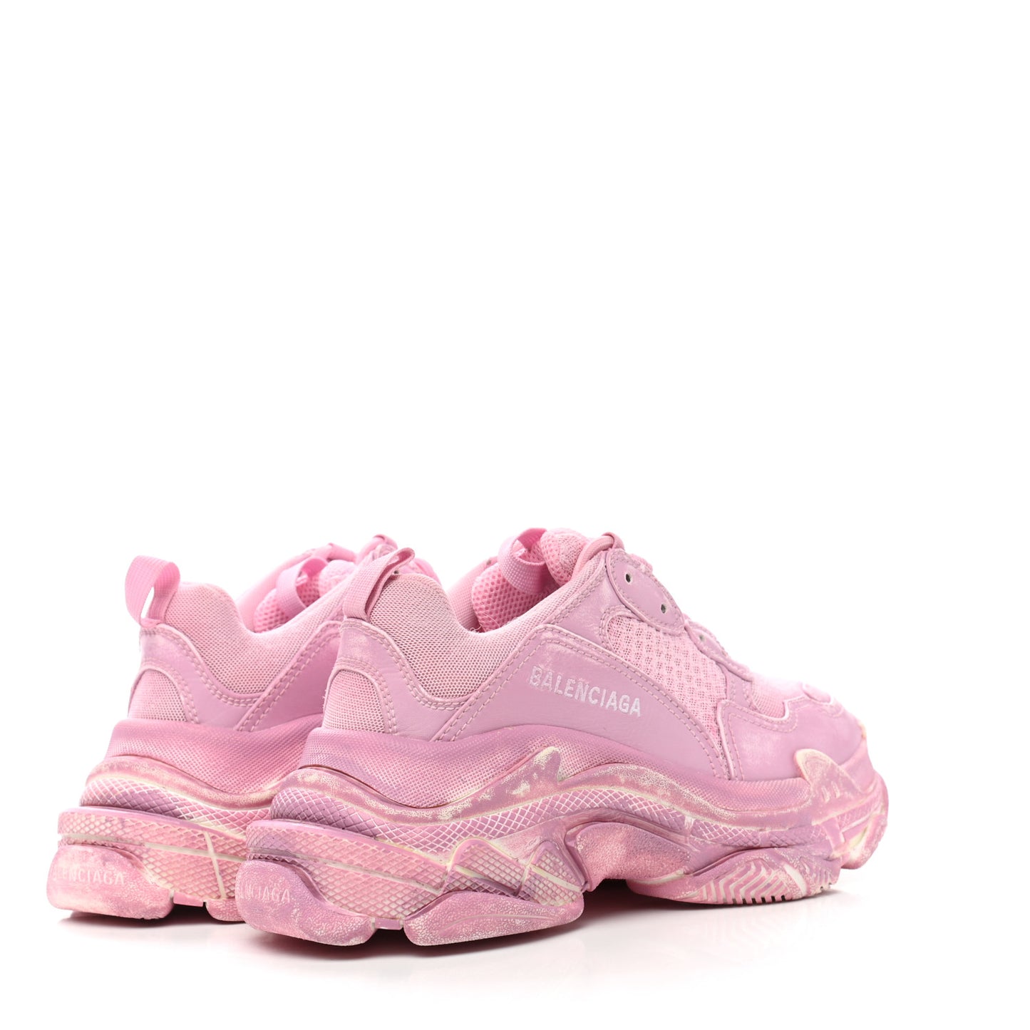 Fabric Mesh Distressed Womens Triple S Sneakers 36 Pink