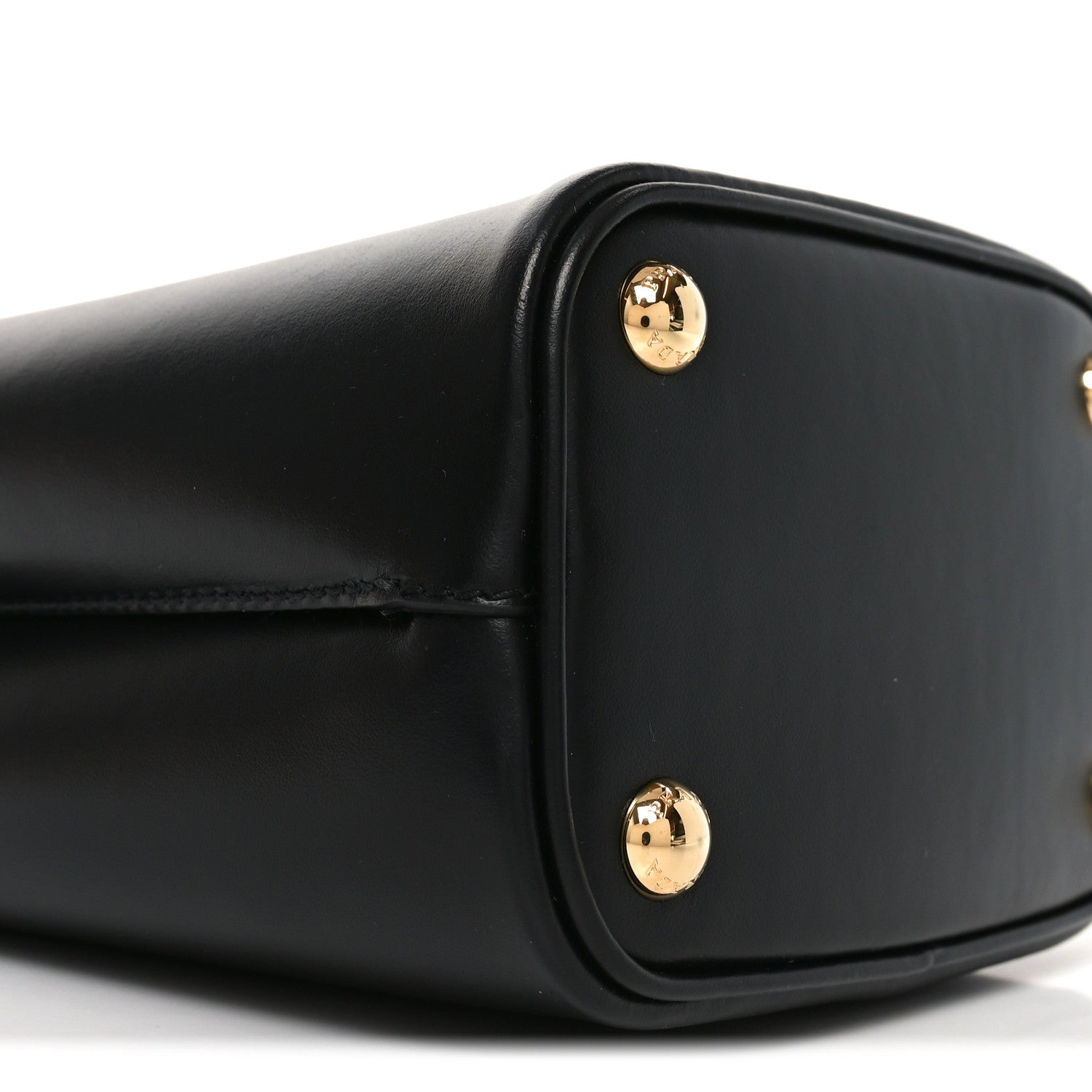Prada Soft Calfskin Small Panier Bucket Bag Black 8 of 9