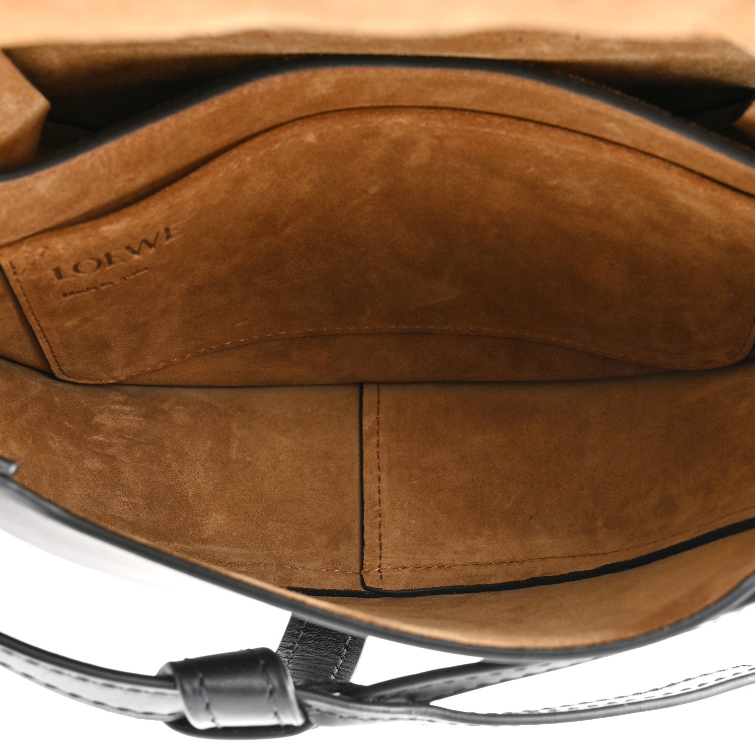Loewe Calfskin Small Gate Crossbody Bag Black White 5 of 14
