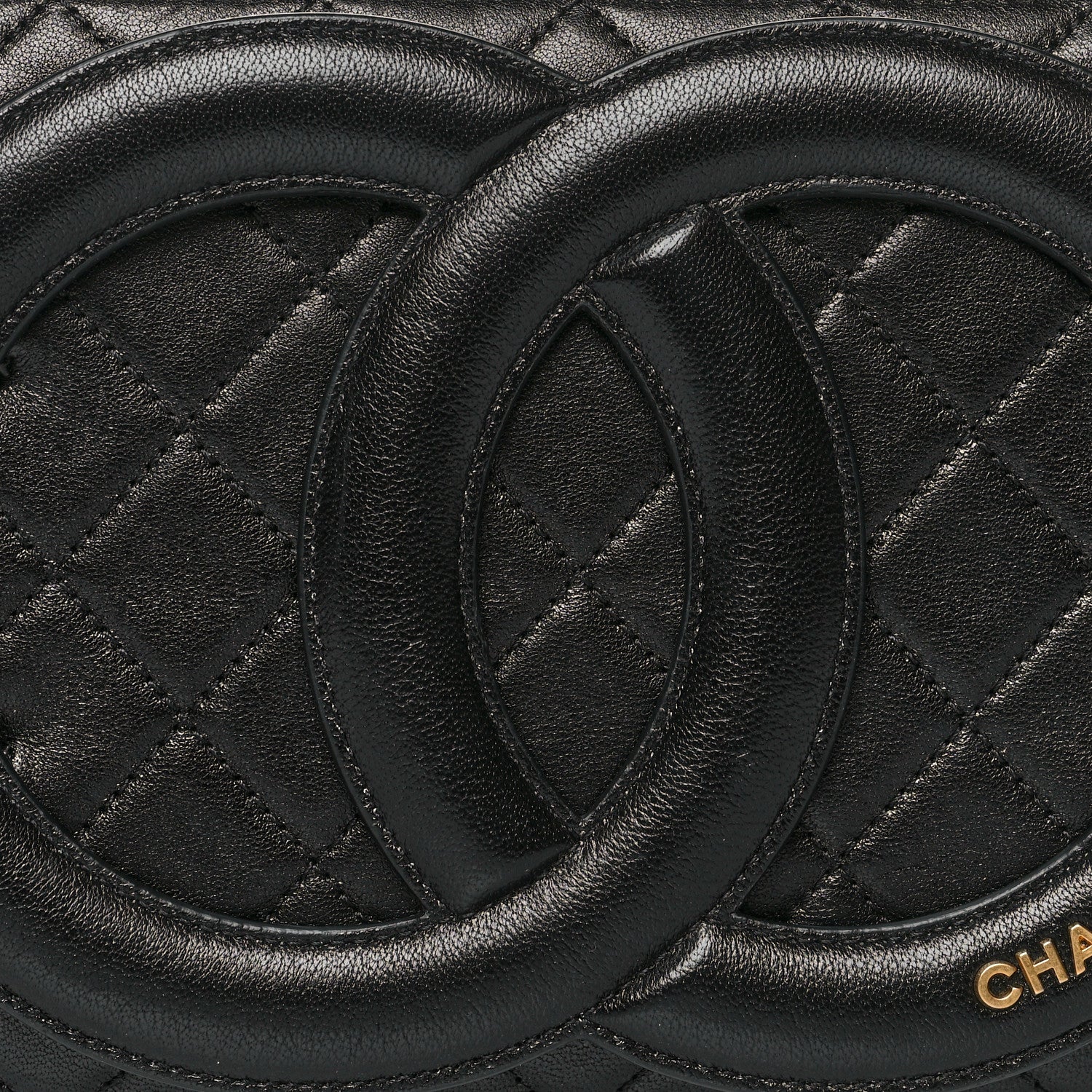 Chanel Lambskin Quilted Coco Midnight Clutch Black 8 of 10