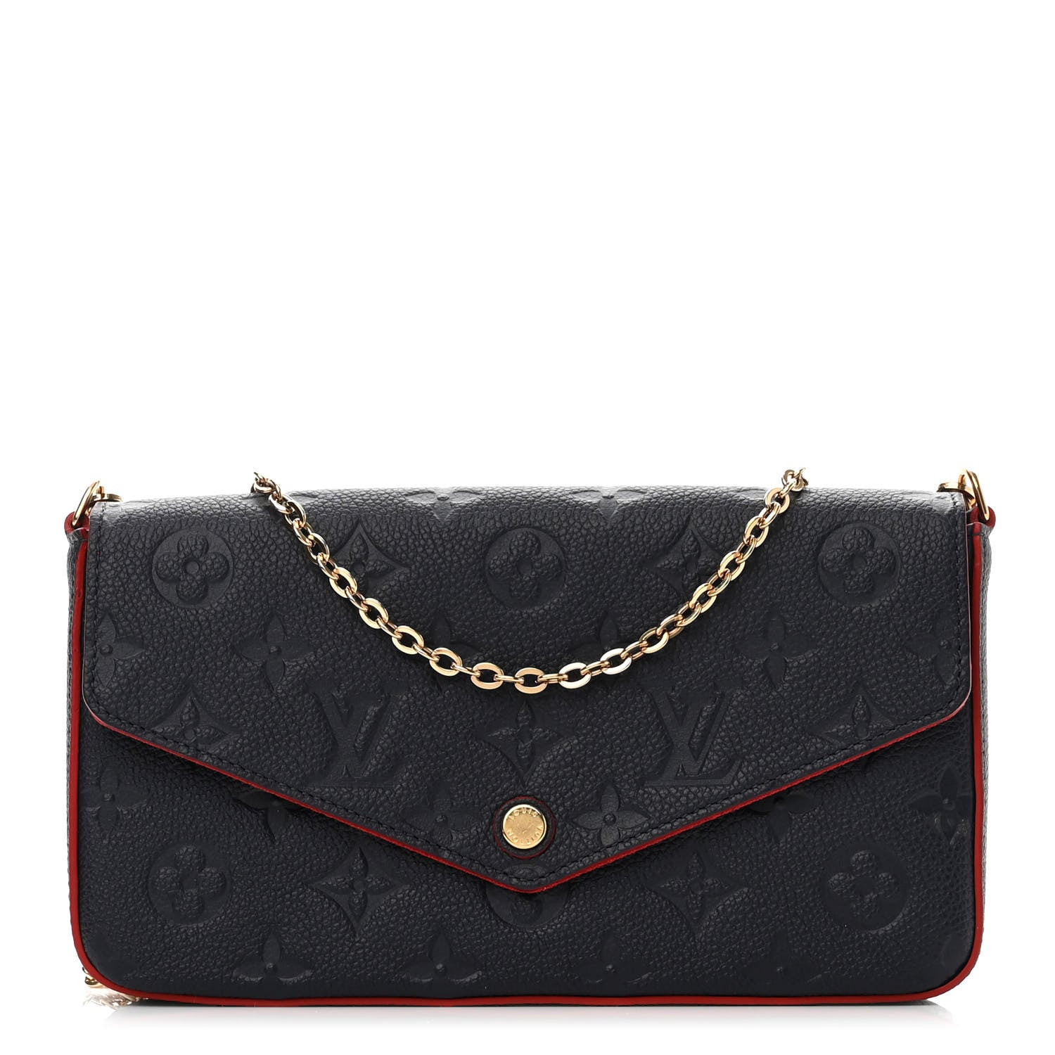 Louis Vuitton Empreinte Pochette Felicie Chain Wallet Marine Rouge 3 of 11