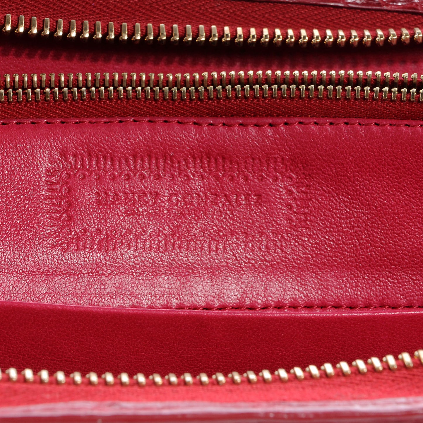 Crocodile Zip Continental Wallet Red