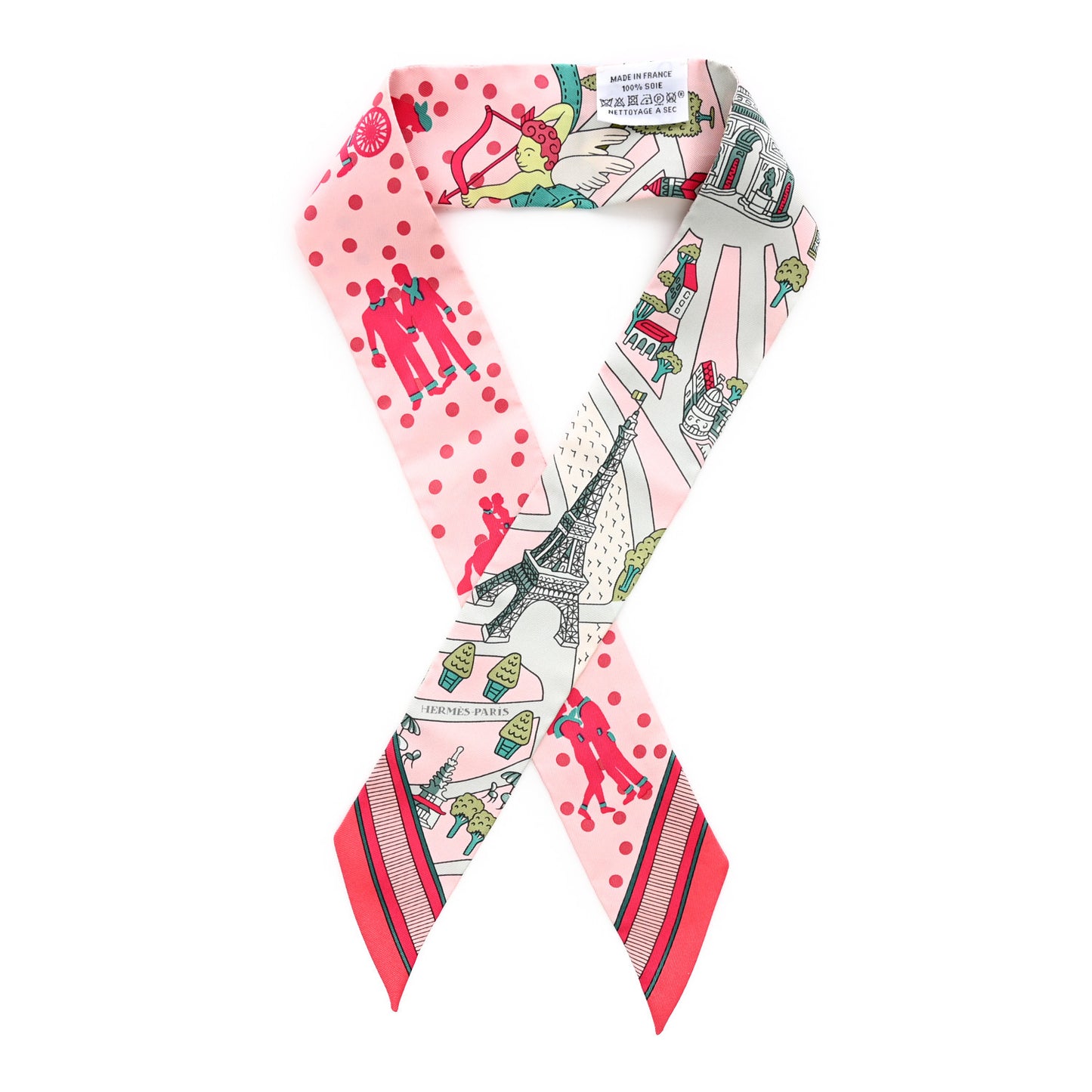 Silk Les Nouveaux Amoureux de Paris Twilly Rose Pale Vert Rose