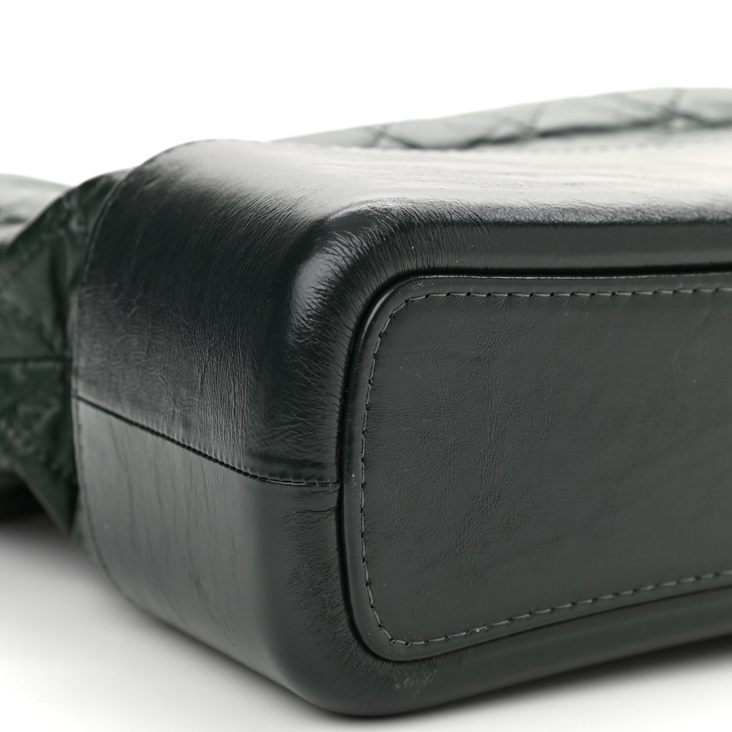 Aged Calfskin Quilted Medium Gabrielle Hobo Dark Green