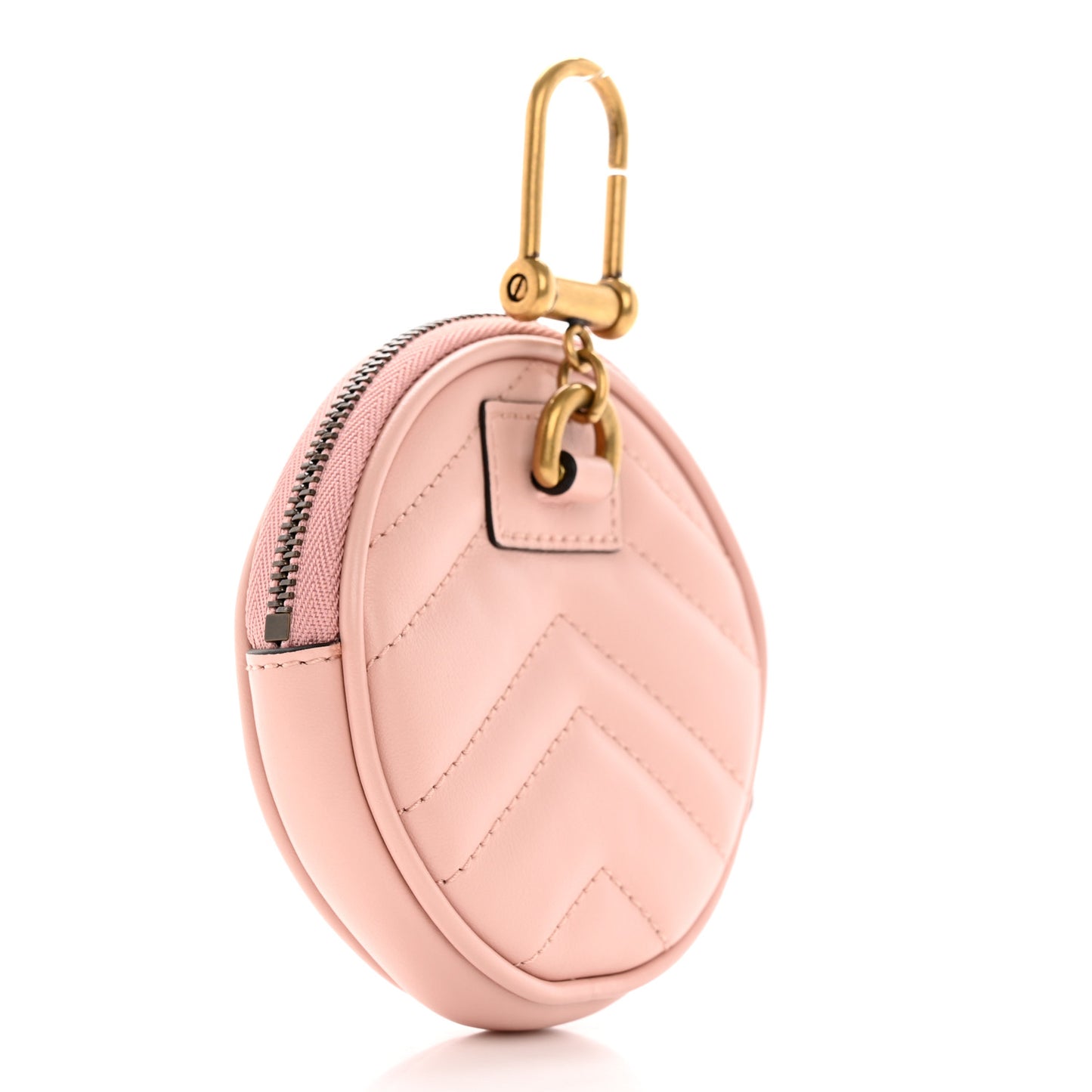 Calfskin Matelasse GG Marmont Round Coin Purse Perfect Pink