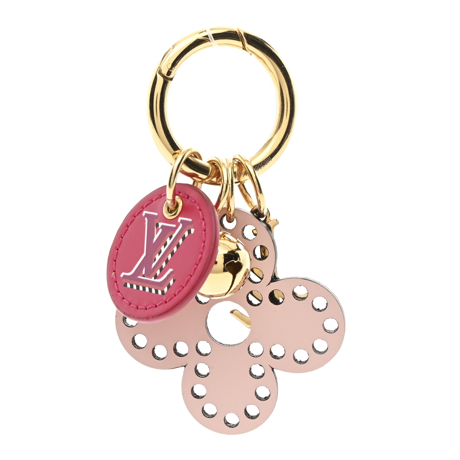 Louis Vuitton Monogram Fetish Flower Perforated Bag Charm Pink 1 of 3