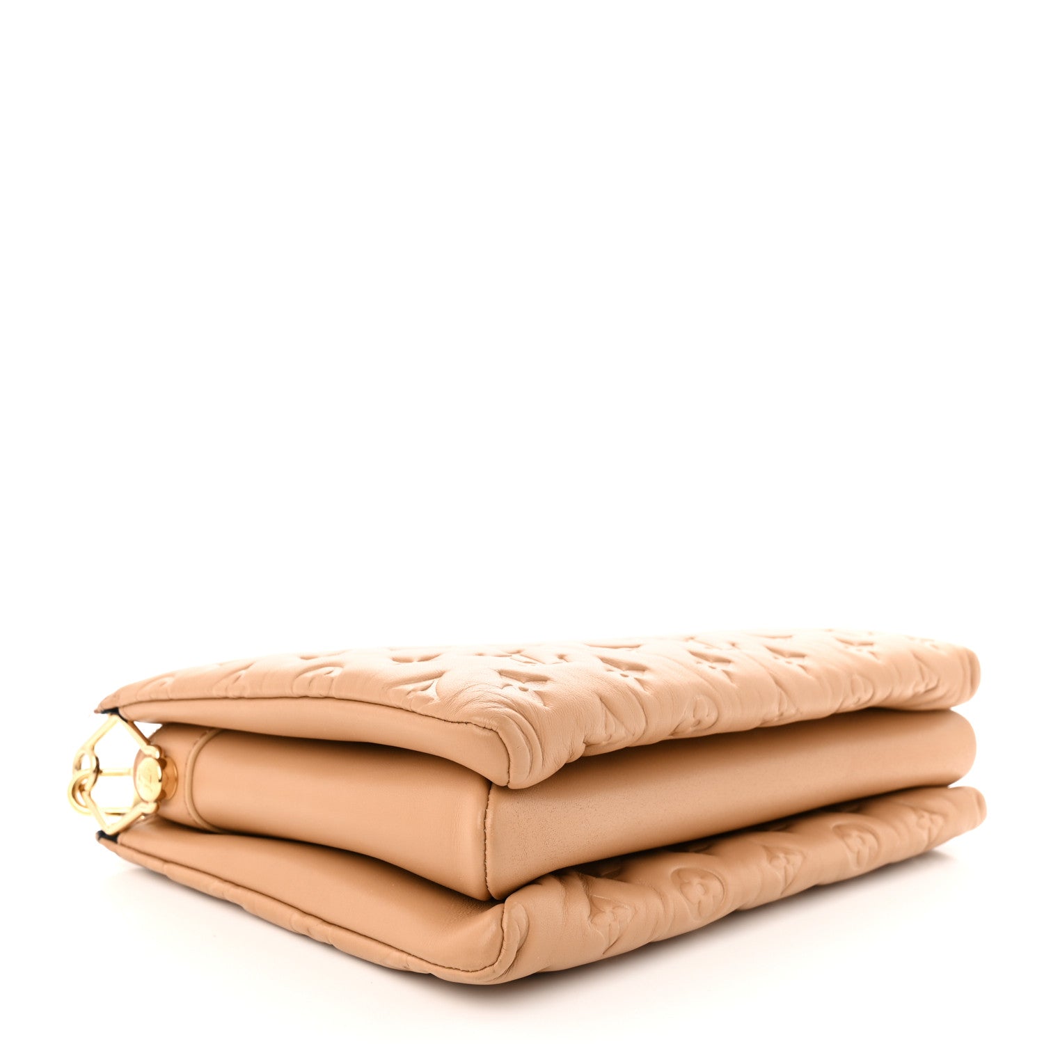 Louis Vuitton Lambskin Embossed Monogram Coussin PM Camel 4 of 10