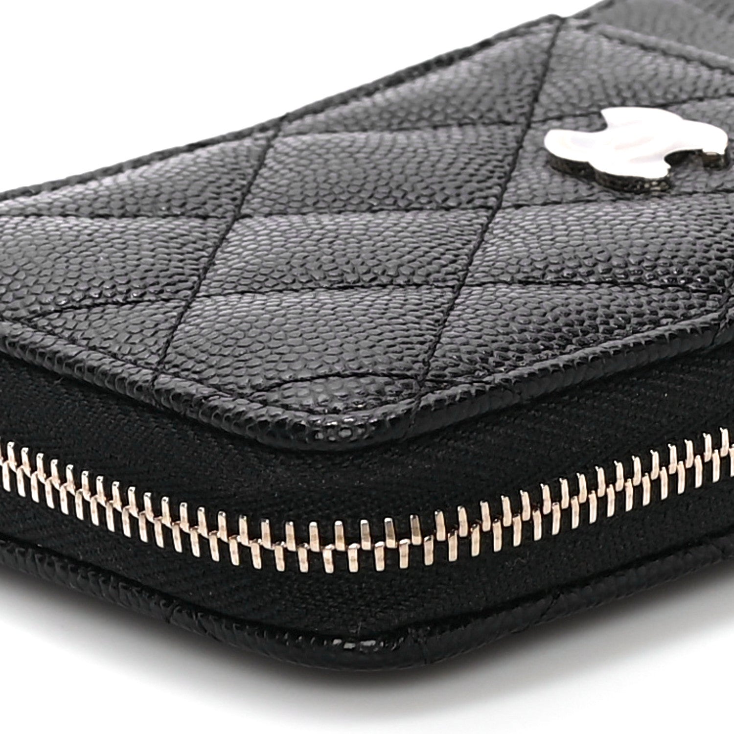 Chanel Caviar Quilted Zip Card Holder Black 10 of 11