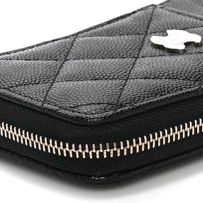 Chanel Caviar Quilted Zip Card Holder Black 10 of 11