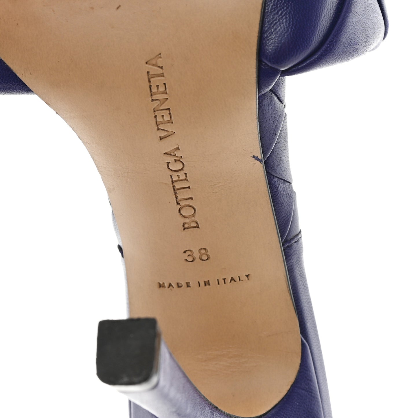 Nappa Maxi Intrecciato Lido 90mm Mule Sandals 38 Unicorn