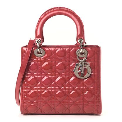 Christian Dior Patent Cannage Medium Lady Dior Red 1 of 5