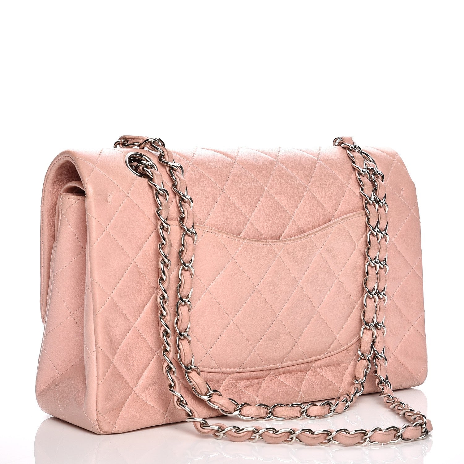 Chanel Lambskin Quilted Medium Double Flap Light Pink 3 of 13