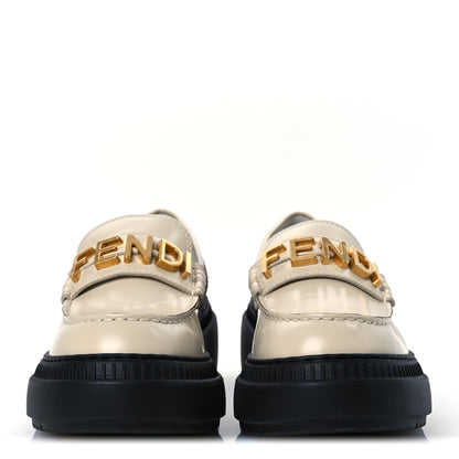 Fendi Vitello Abrasivato Fendigraphy 50mm Loafers 40 Blanco Babe 3 of 13