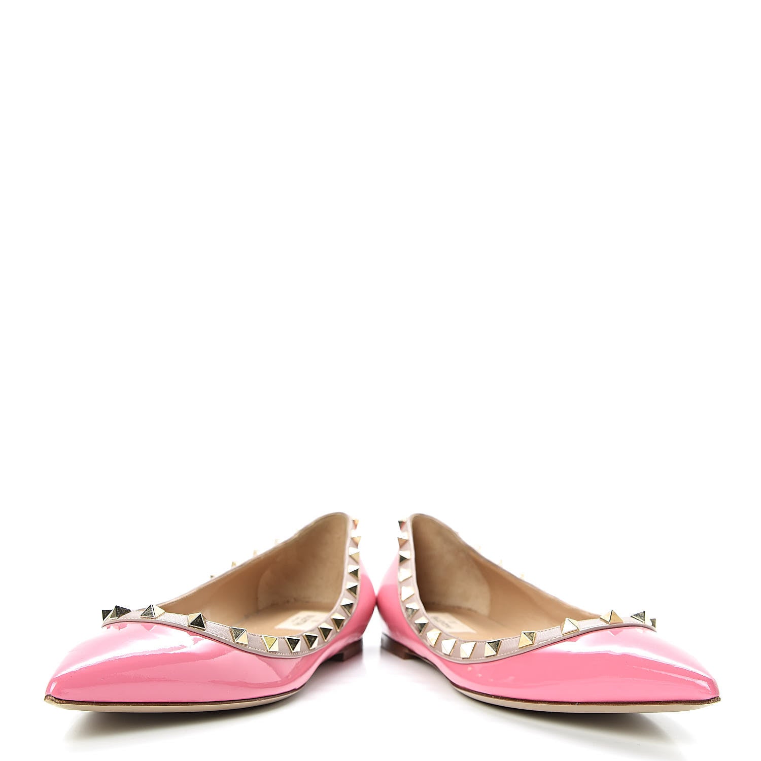 Valentino Garavani Patent Nappa Rockstud Ballerina Flats 41 Ninphea Poudre 6 of 9