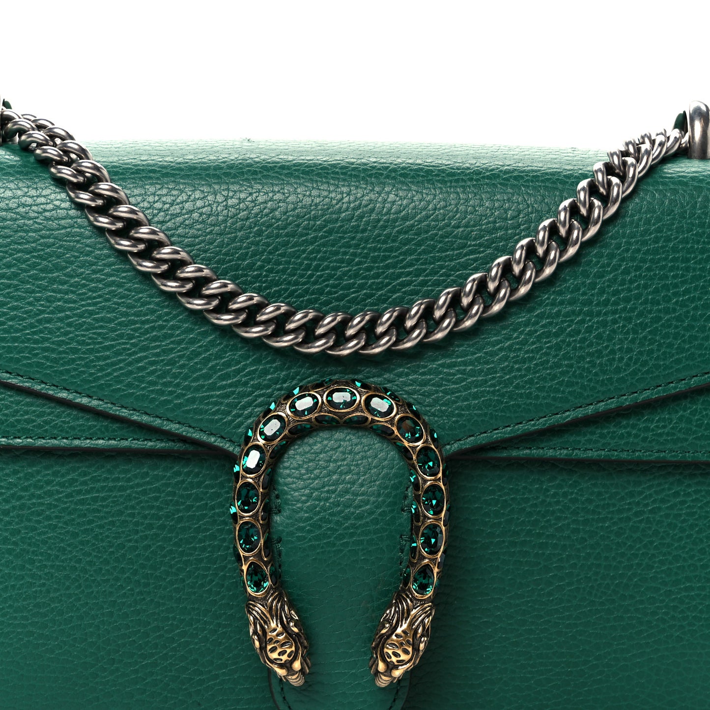 Pebbled Calfskin Small Dionysus Shoulder Bag Emerald