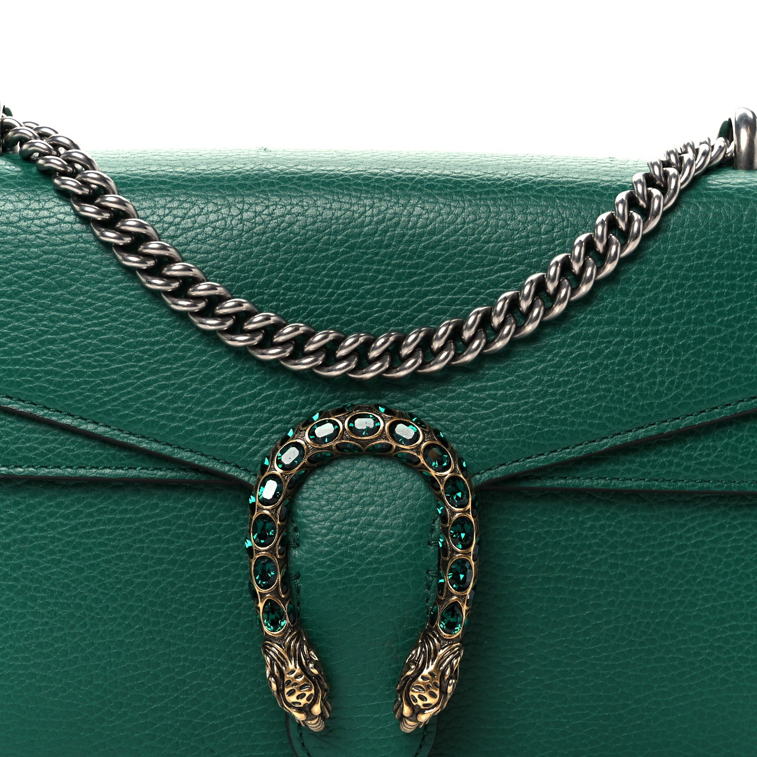 Gucci Pebbled Calfskin Small Dionysus Shoulder Bag Emerald 18 of 23