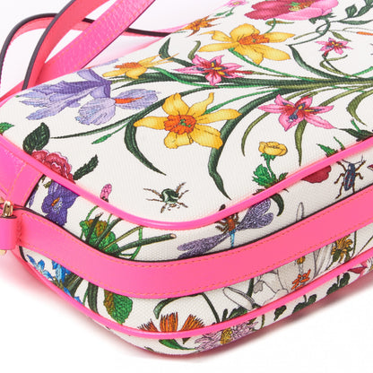 Gucci Canvas Flora Floral Shoulder Bag White Fuchsia Fluo 6 of 8