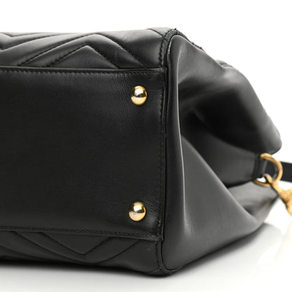 Gucci Calfskin Matelasse Medium GG Marmont Tote Black 10 of 13