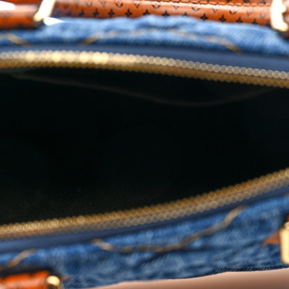 Louis Vuitton Denim Calfskin Reverse Monogram Malletage Alma BB Blue 5 of 9