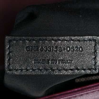 Saint Laurent Lambskin Matelasse Monogram Medium Niki Chain Satchel Burgundy 6 of 10