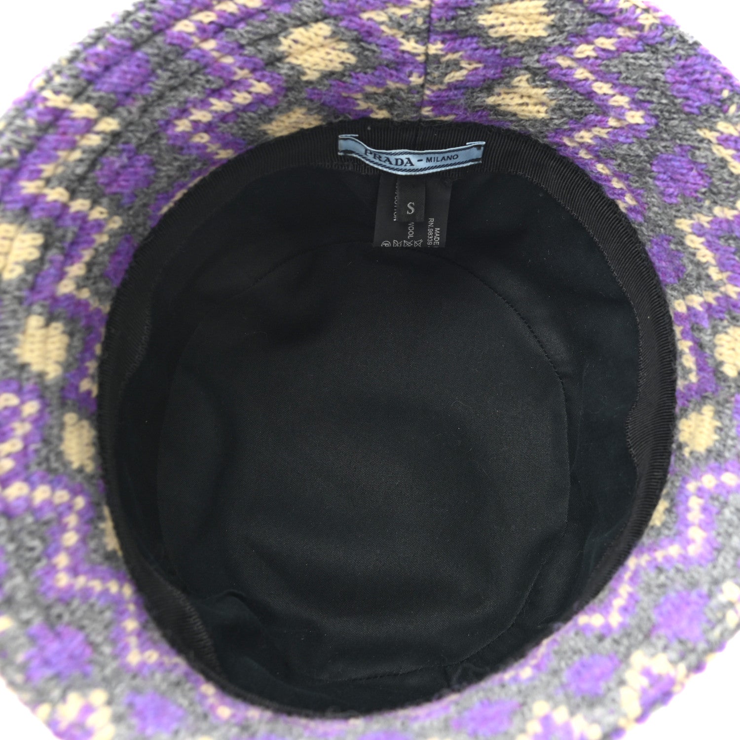 Prada Shetland Chevron Racing Logo Womens Bucket Hat S Grigio 7 of 8