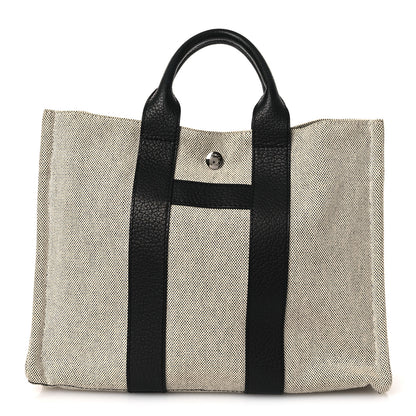 Hermes Toile Taurillon Clemence Sac Harnais Tote PM Black 1 of 10