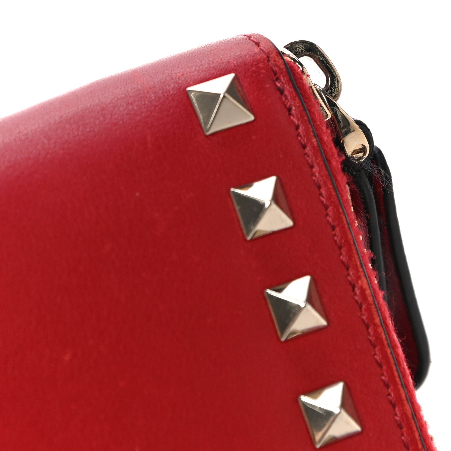 Valentino Garavani Calfskin Rockstud Zip Around Wallet Rosso Valentino 12 of 12