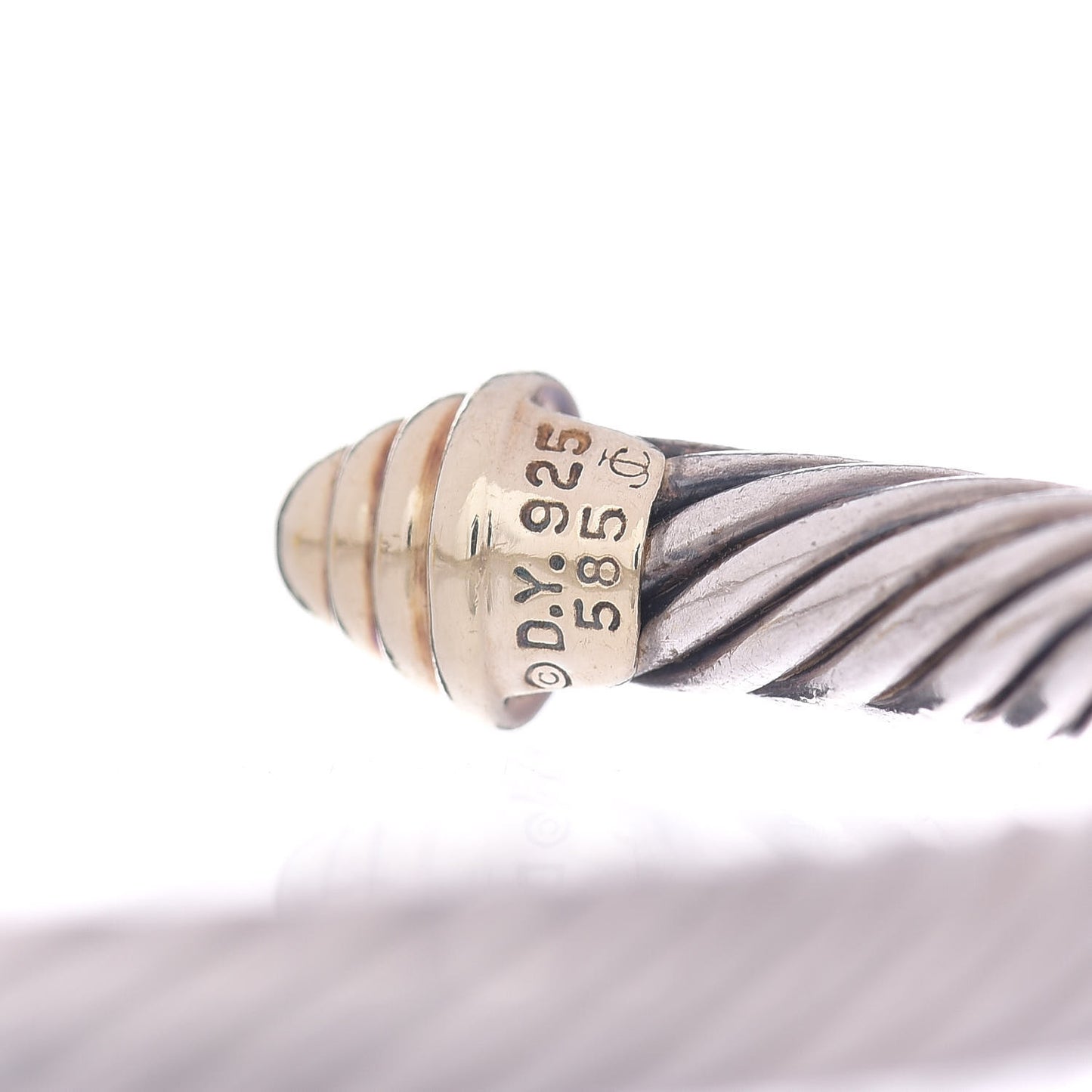 Sterling Silver 14K Yellow Gold 5mm Cable Classics Bracelet