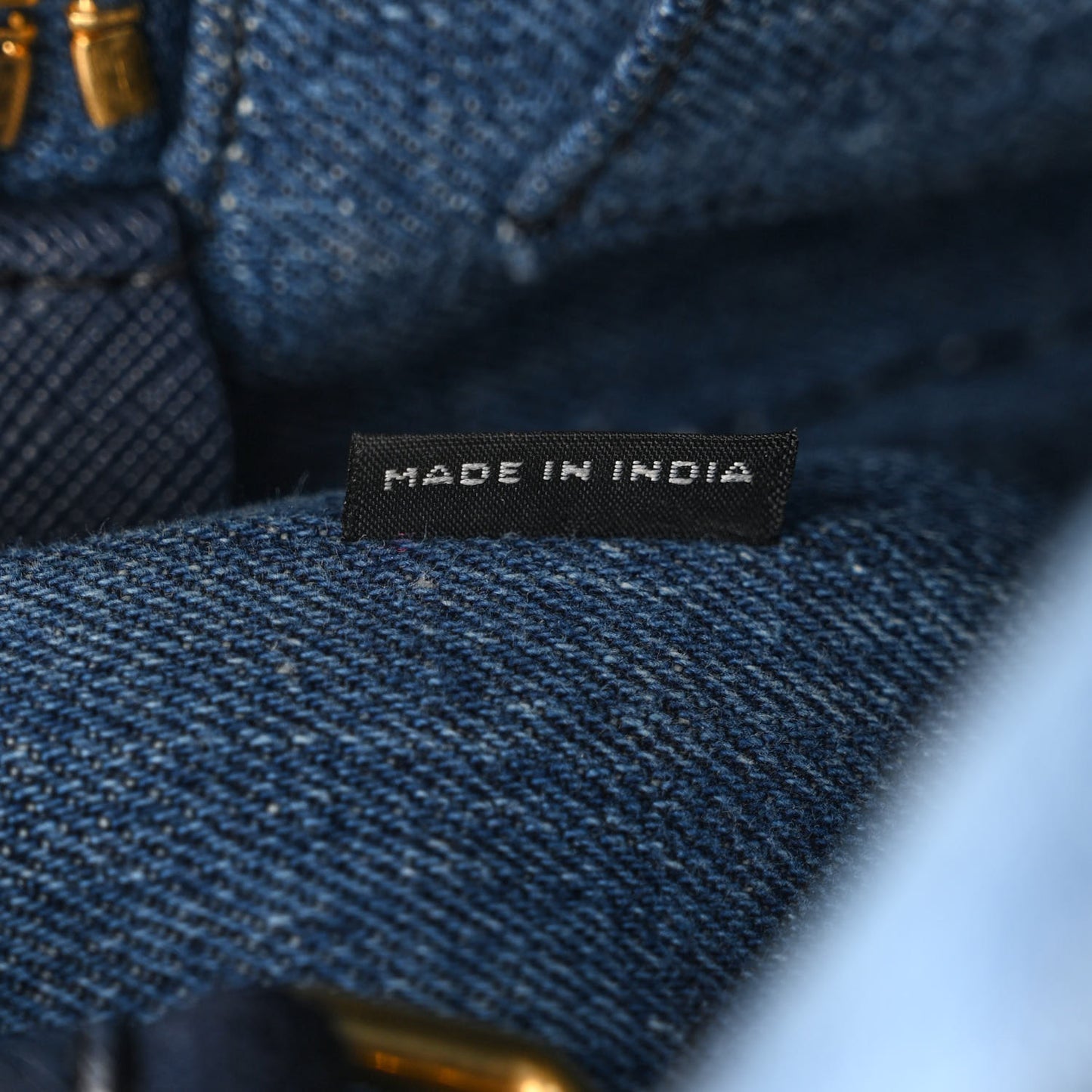 Denim Small Logo Tote Bleu
