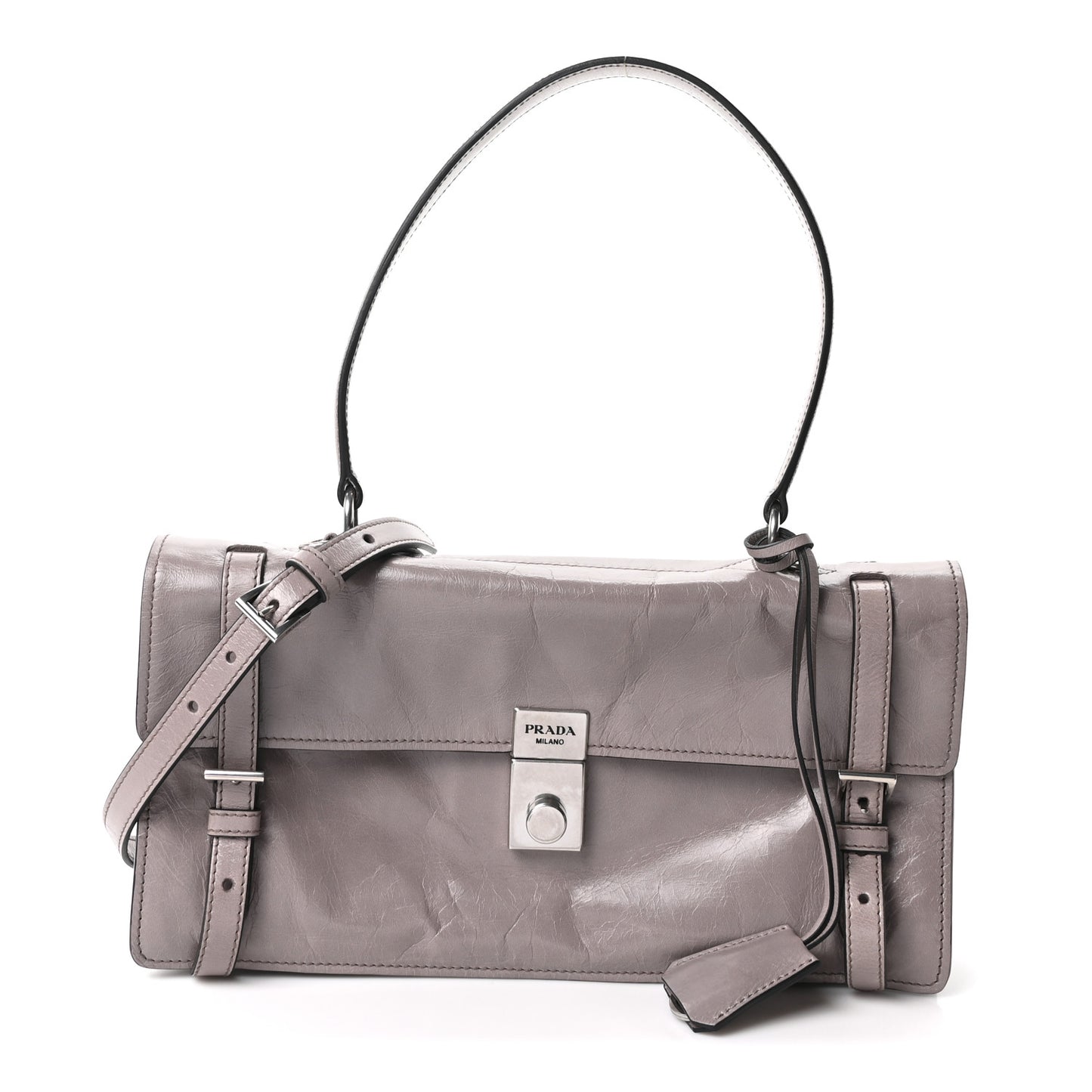 Glossy Calfskin Medium Sound Shoulder Bag Peltro