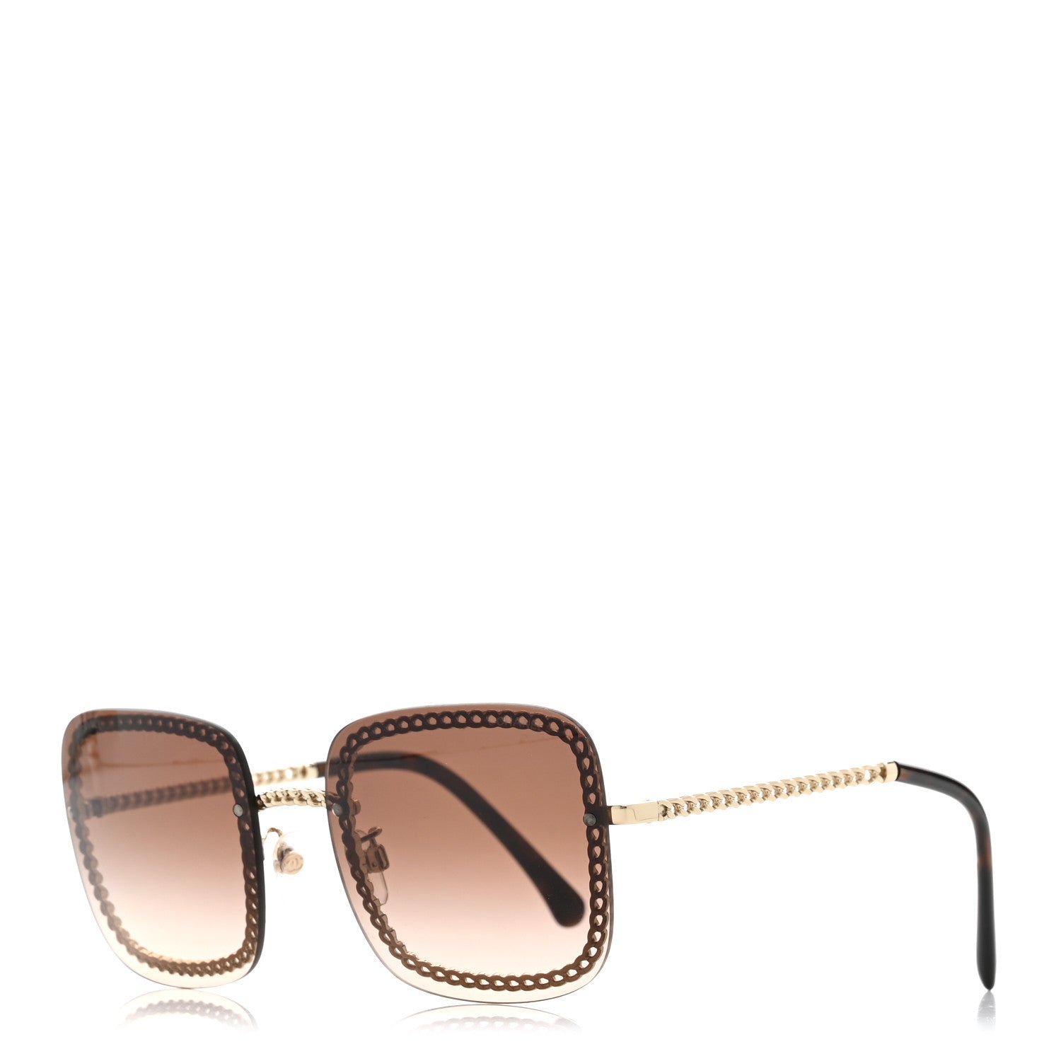 Chanel Metal Removable Chain Square Sunglasses 4244 Light Brown 1 of 10