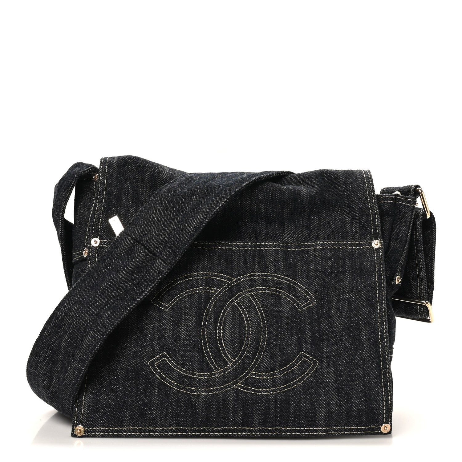 Chanel Denim CC Messenger Bag Blue 1 of 10