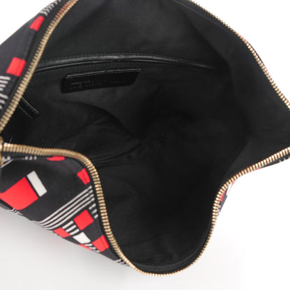 Alexander McQueen Silk Geometric Print De Manta Clutch Black 7 of 7