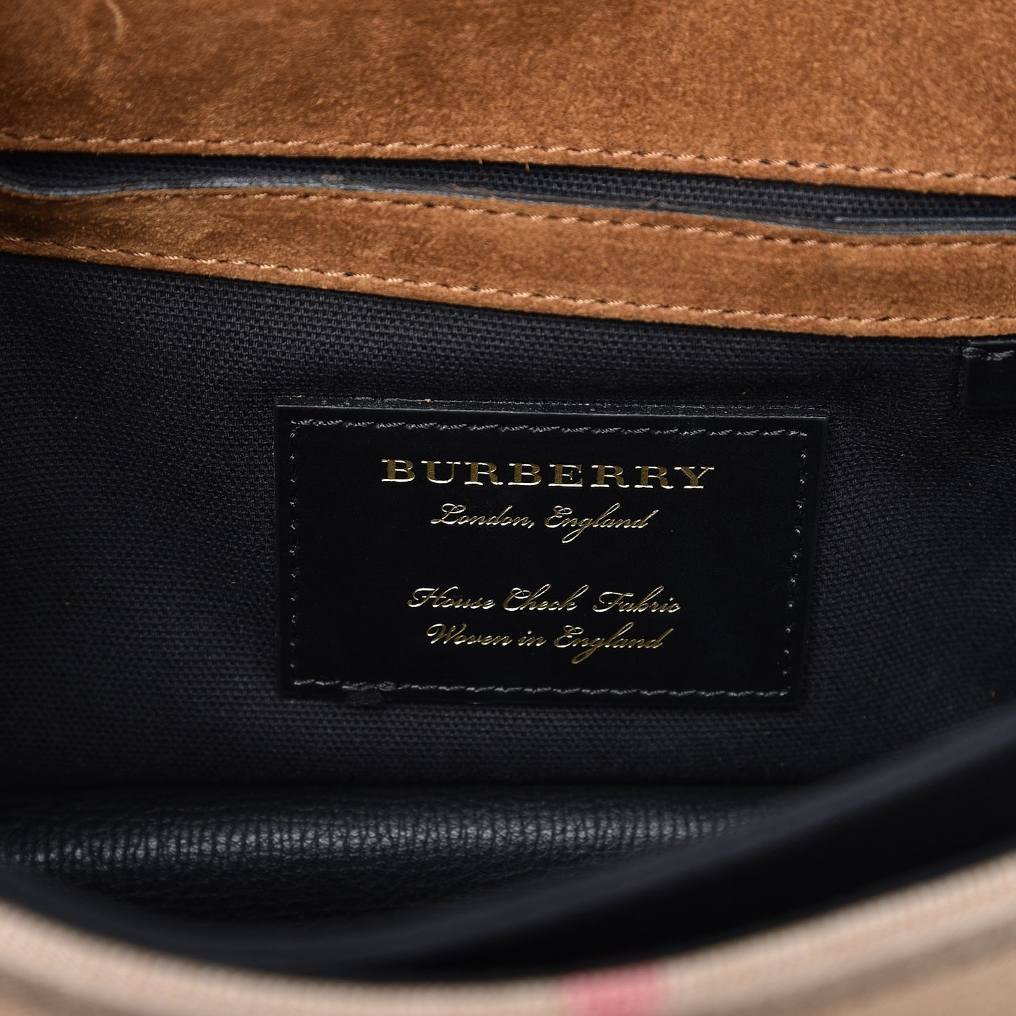 Derby Calfskin House Check Small Macken Crossbody Bag Black