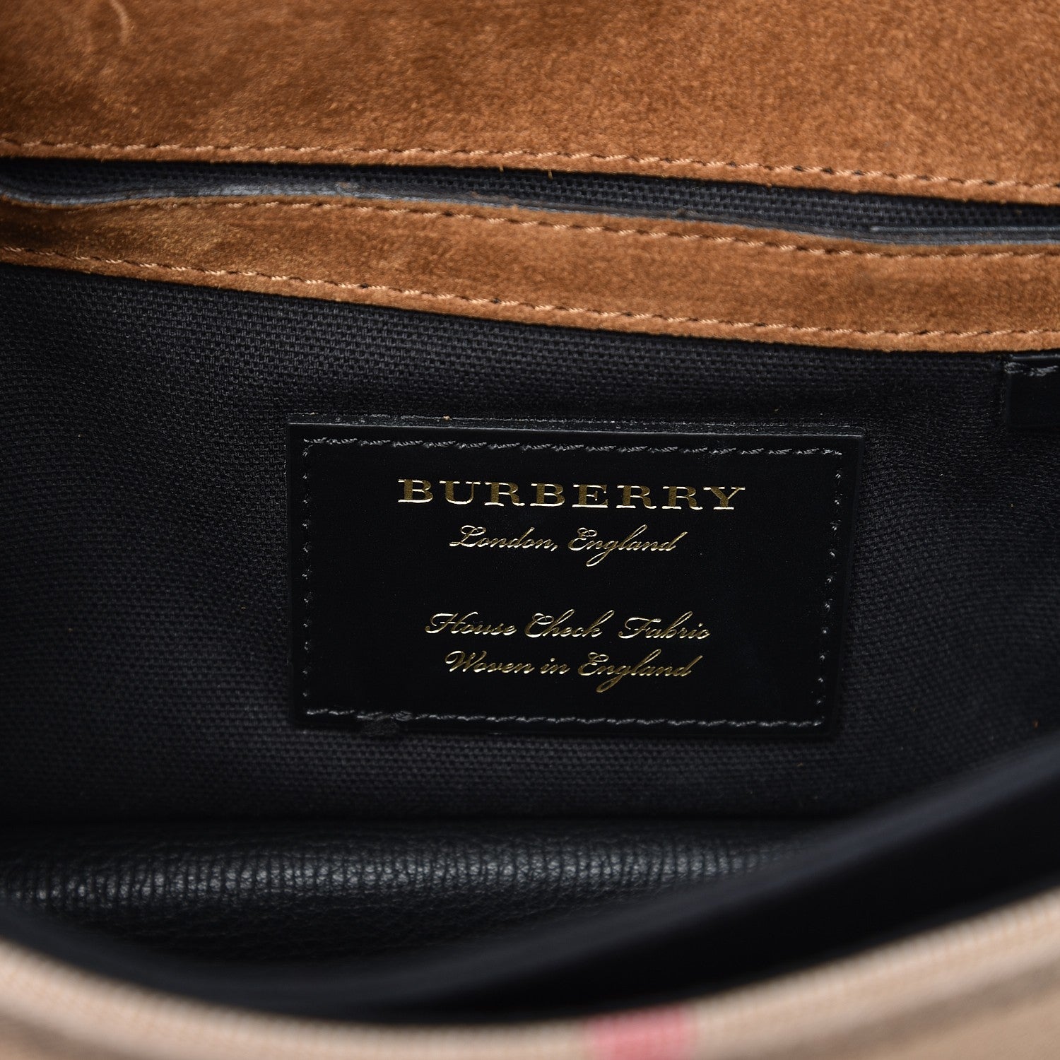 Burberry Derby Calfskin House Check Small Macken Crossbody Bag Black 6 of 8