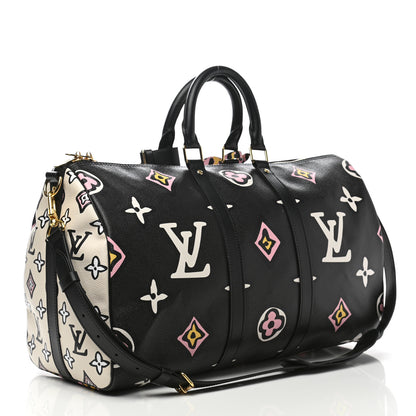 Louis Vuitton Monogram Giant Wild At Heart Keepall Bandouliere 45 Black 2 of 9
