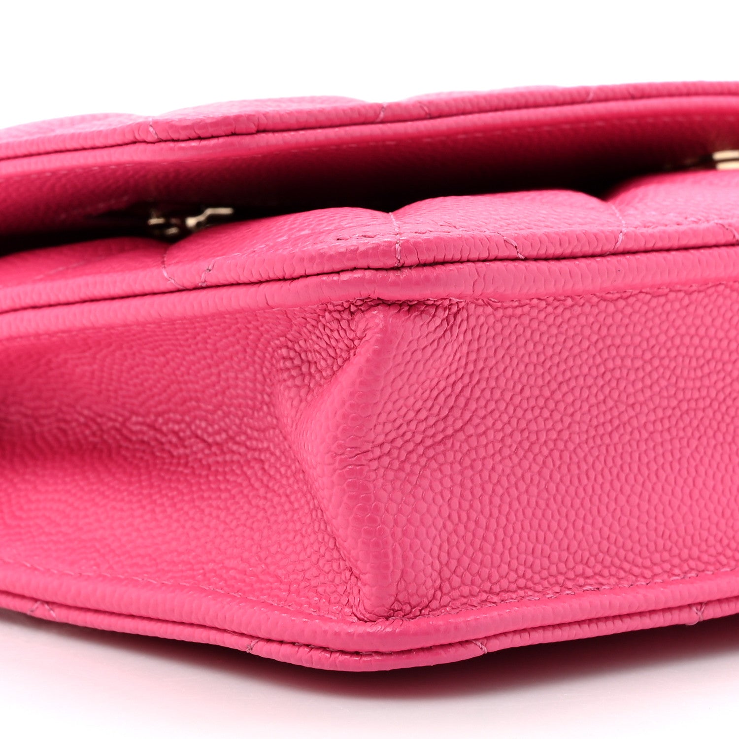 Chanel Caviar Quilted Wallet on Chain WOC Dark Pink 11 of 12