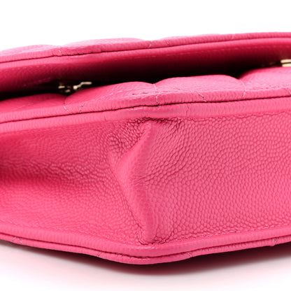 Chanel Caviar Quilted Wallet on Chain WOC Dark Pink 11 of 12