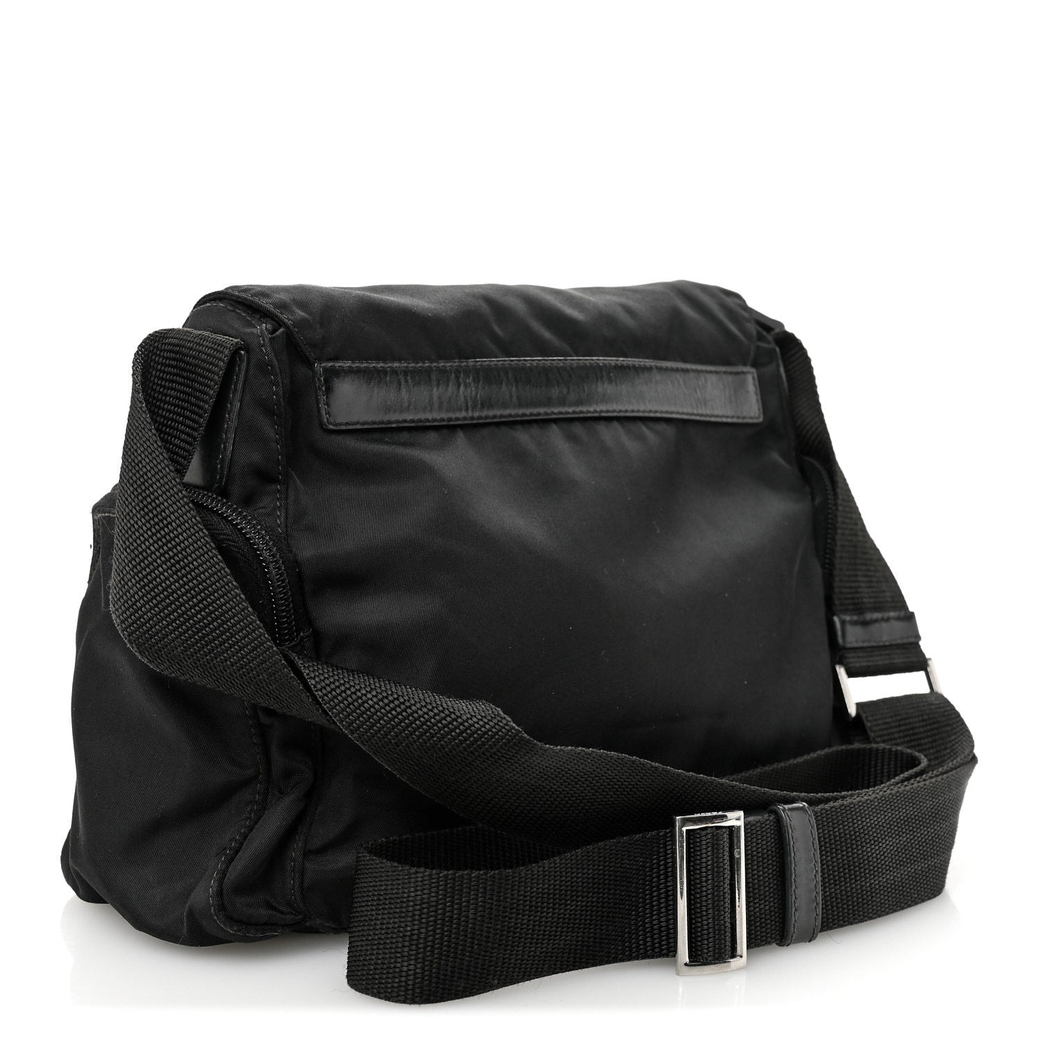 Prada Tessuto Nylon Saffiano Small Vela Messenger Black 3 of 16